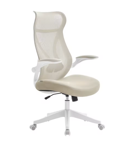 Ergonomische Bureaustoel Ivoor – Opklapbare Armleuningen – Met Hoofdsteun