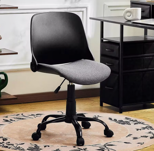 Bureaustoel Met Opvouwbare Rug – Verstelbaar – Armloos – Compact Ontwerp