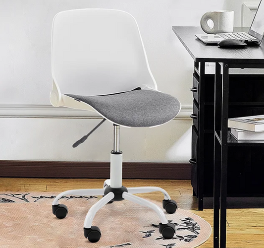 Bureaustoel Met Opvouwbare Rug – Verstelbaar – Armloos – Compact Ontwerp