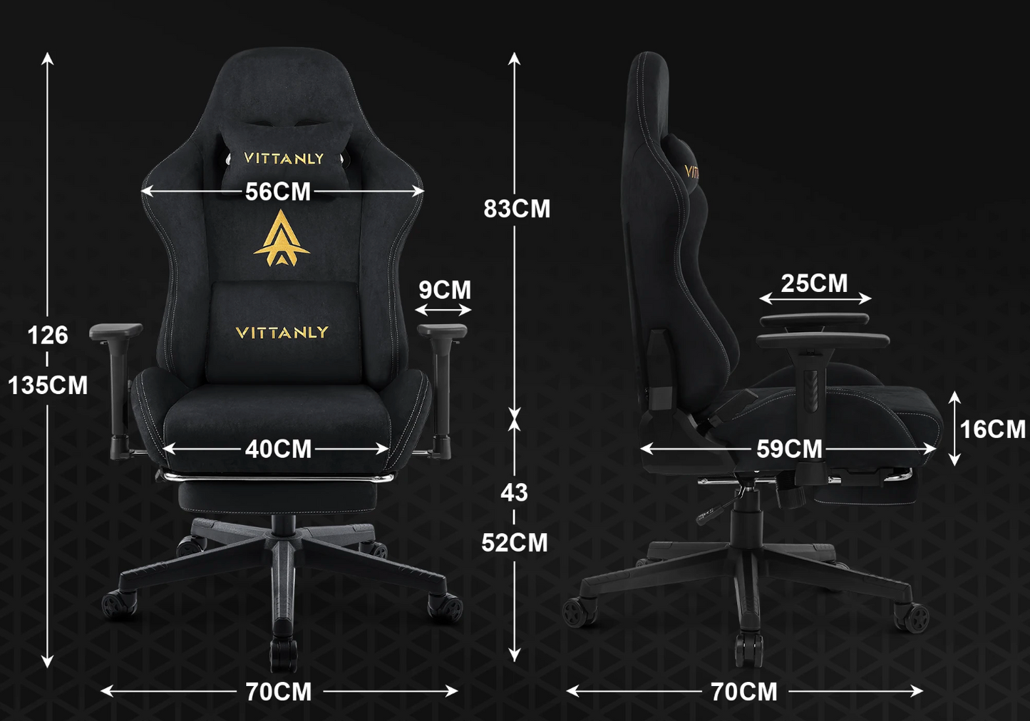 Gamingstoel met Voetsteun – Ergonomisch & In Hoogte Verstelbaar