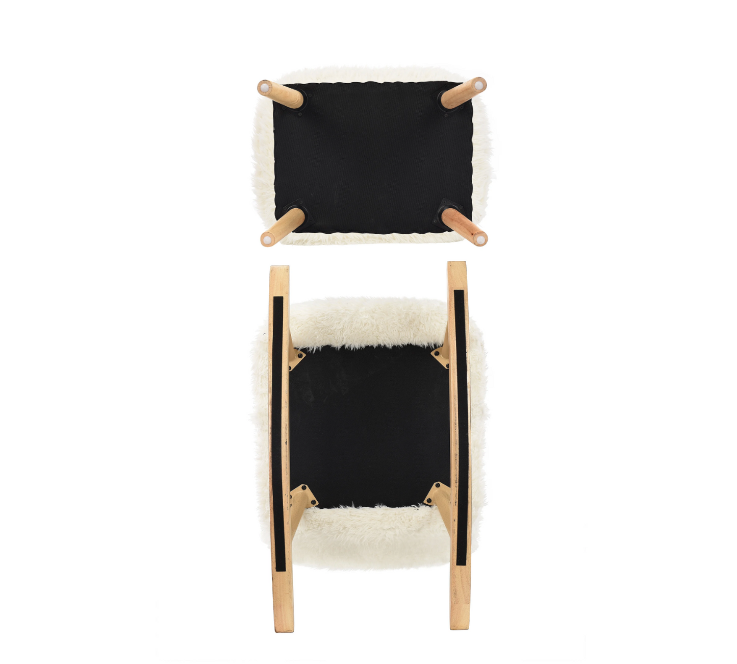 Schommelstoel van Teddystof met Poef – Ergonomisch & Comfort