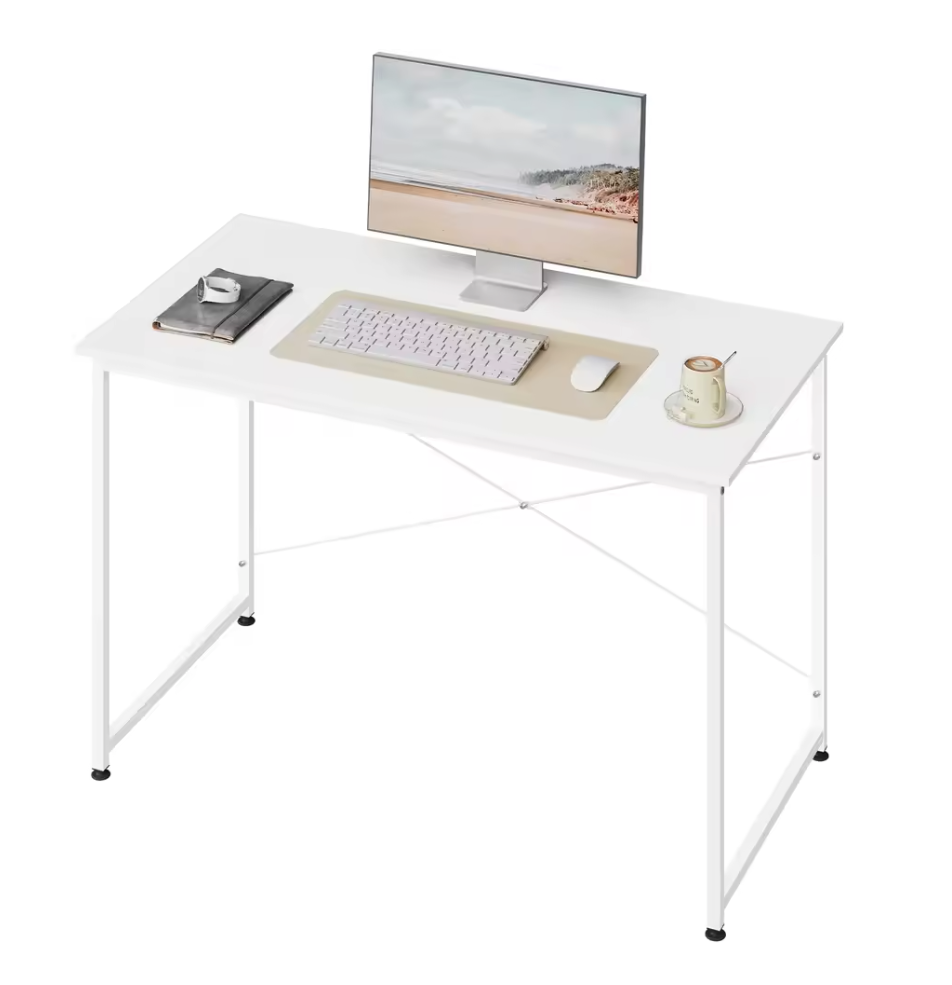 Houten Bureau Wit met Metalen Frame – 100, 120 en 140cm