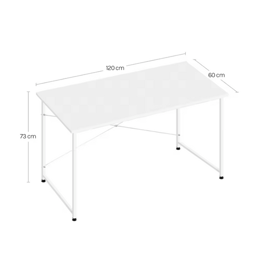 Houten Bureau Wit met Metalen Frame – 100, 120 en 140cm