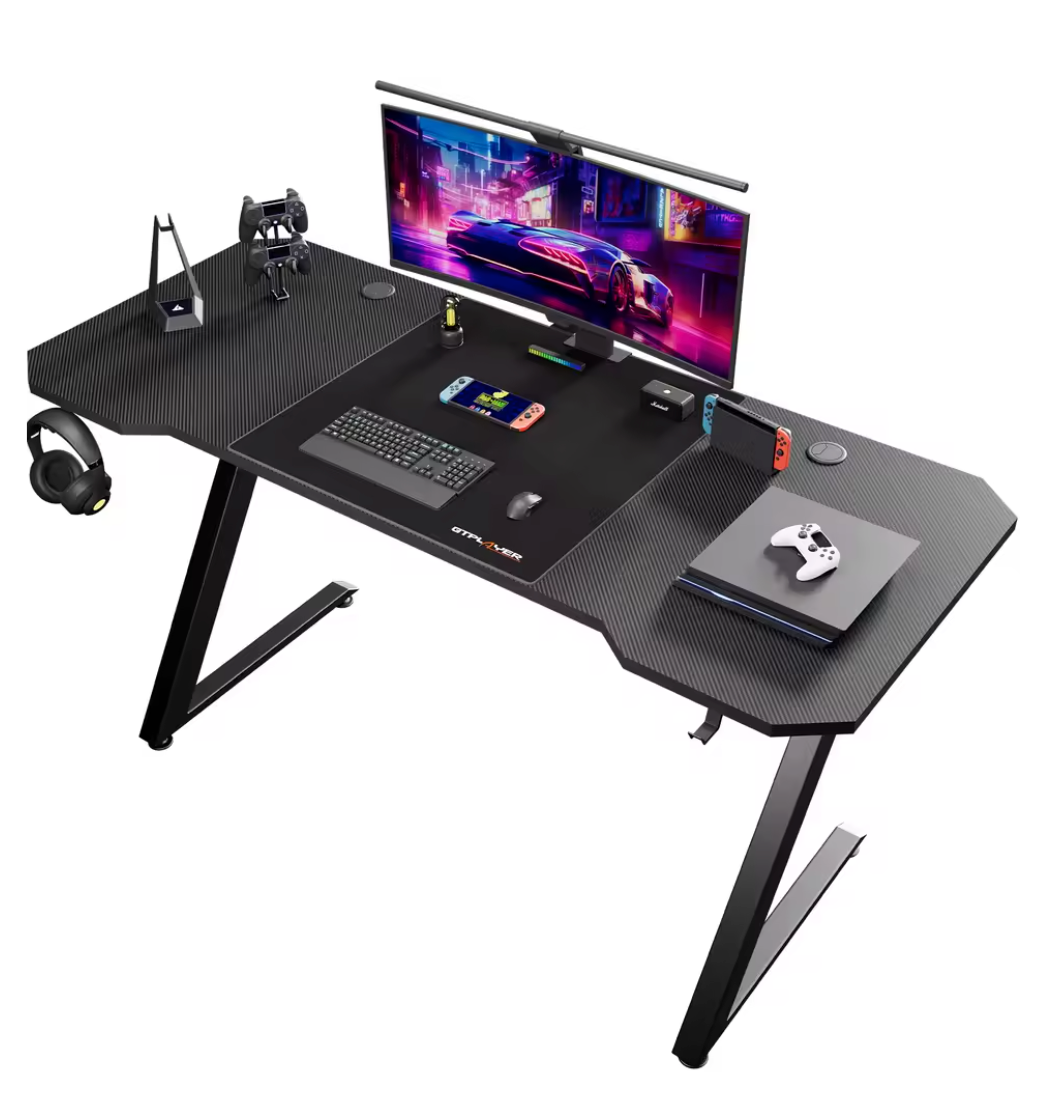 Gamingbureau 120 cm met LED, USB & Koolstofvezelblad