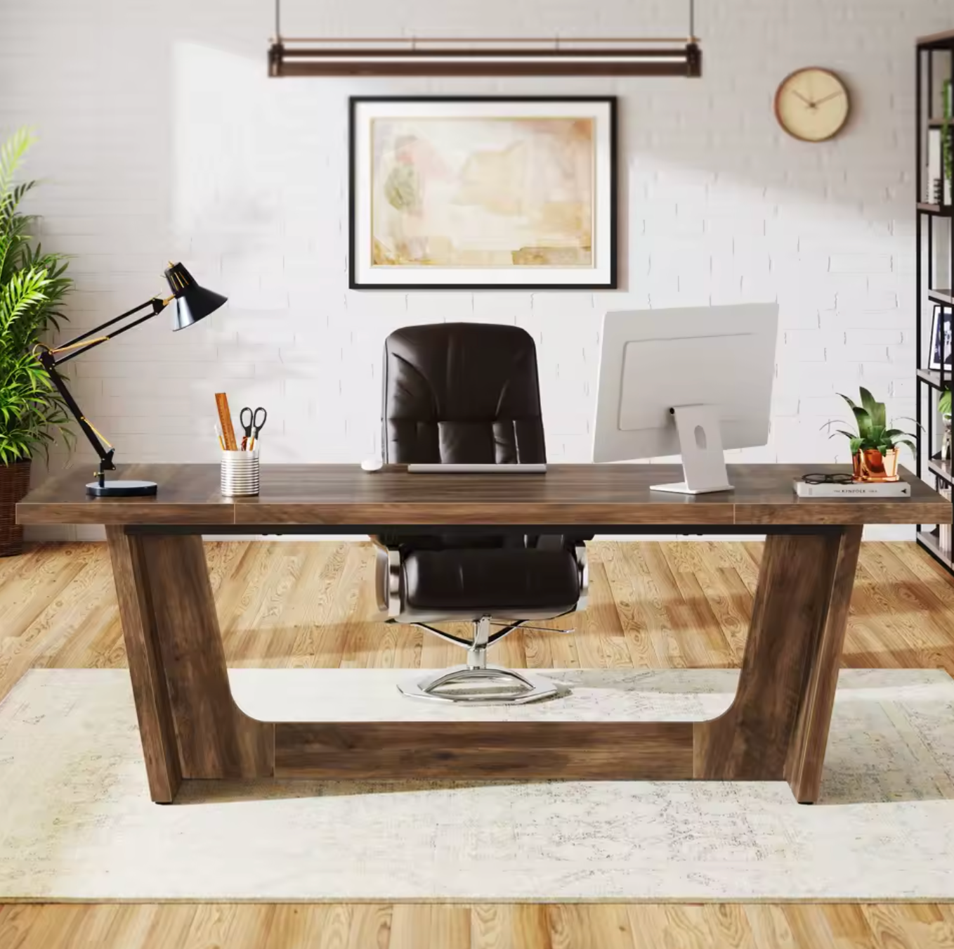 Groot Houten Directiebureau 180x80cm – Industrieel Design