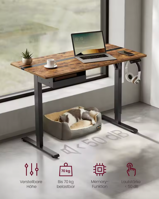 Elektrisch Zit-Sta Bureau 120x60cm – Met Geheugen & USB