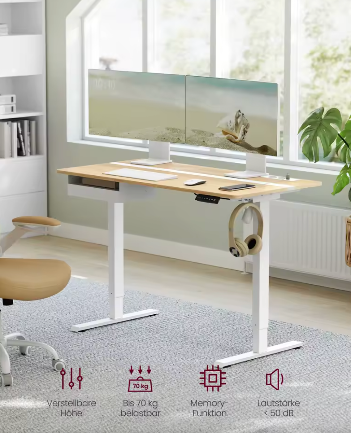 Elektrisch Zit-Sta Bureau 120x60cm – Met Geheugen & USB