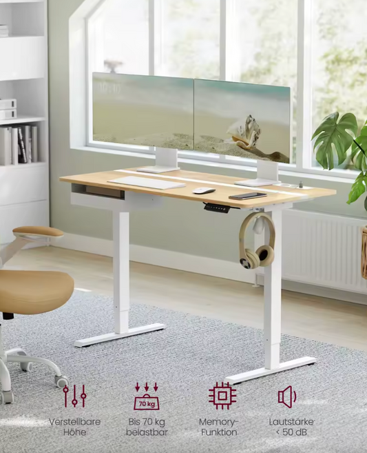 Elektrisch Zit-Sta Bureau 120x60cm – Met Geheugen & USB
