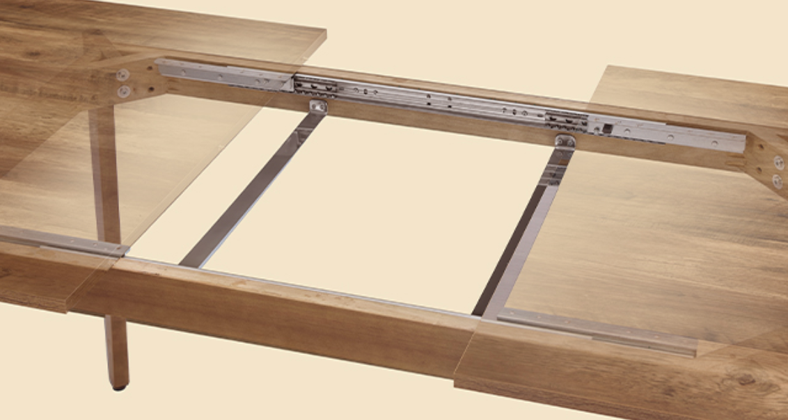 Uitschuifbare Eettafel – Houten Blad & Massief Frame, 140–180cm