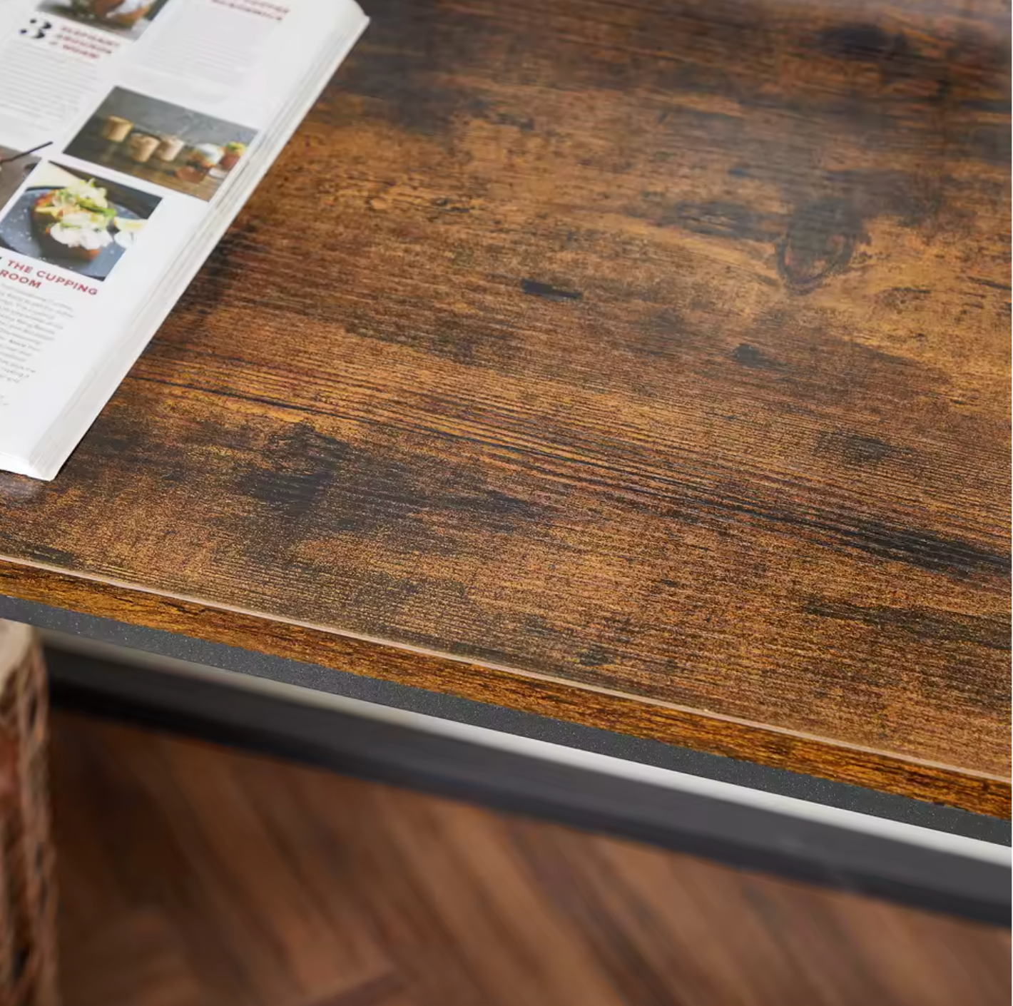 Compact Industrieel Bureau 120x60cm – Metaal & Houtnerf