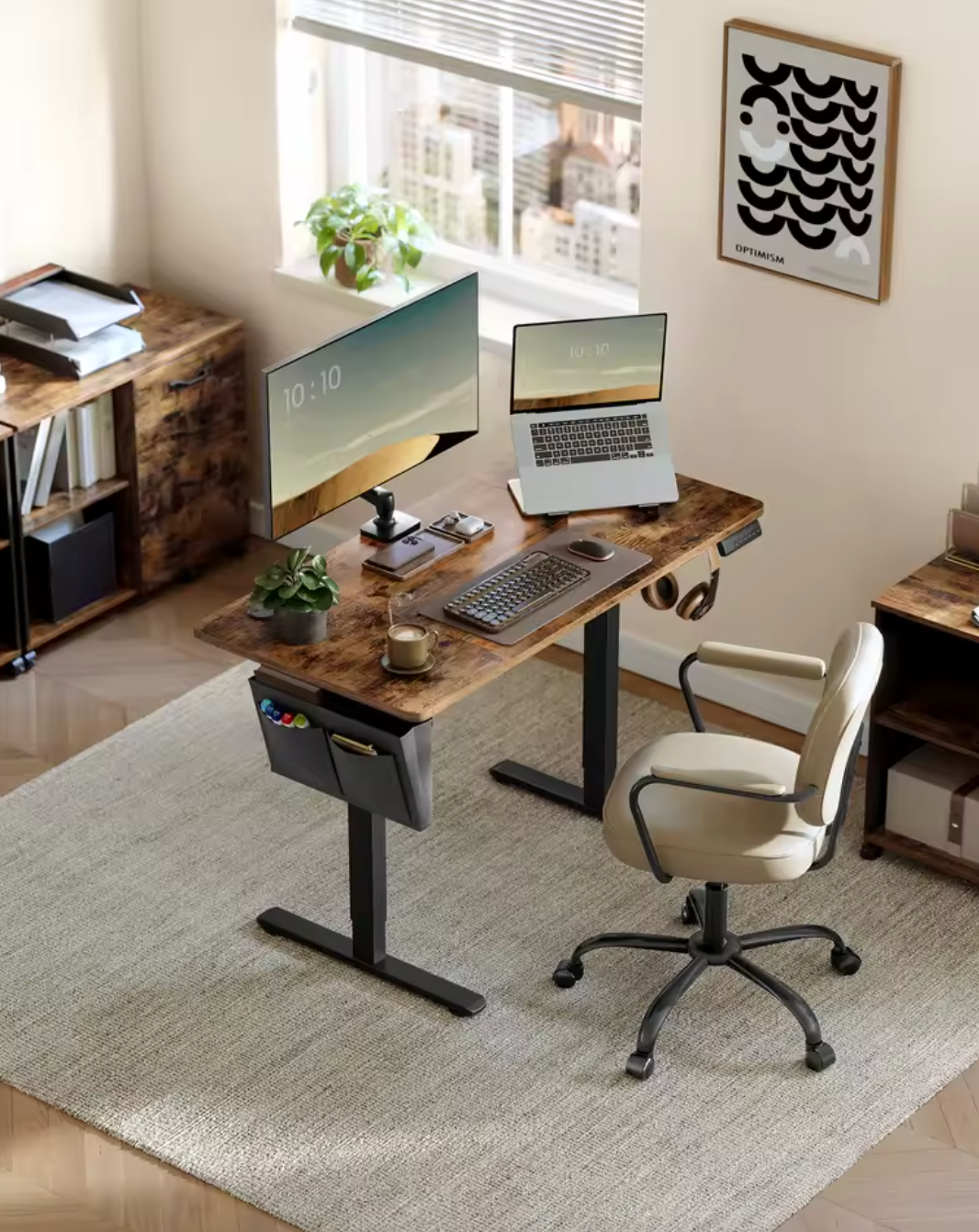 Elektrisch Zit-Sta Bureau 120x60cm – Met Geheugen & Organizer