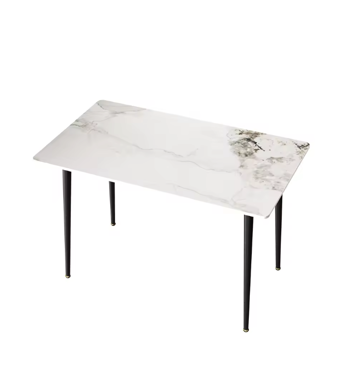 Moderne Marmeren Eettafel 120x70cm – Rechthoekig & Metalen Frame