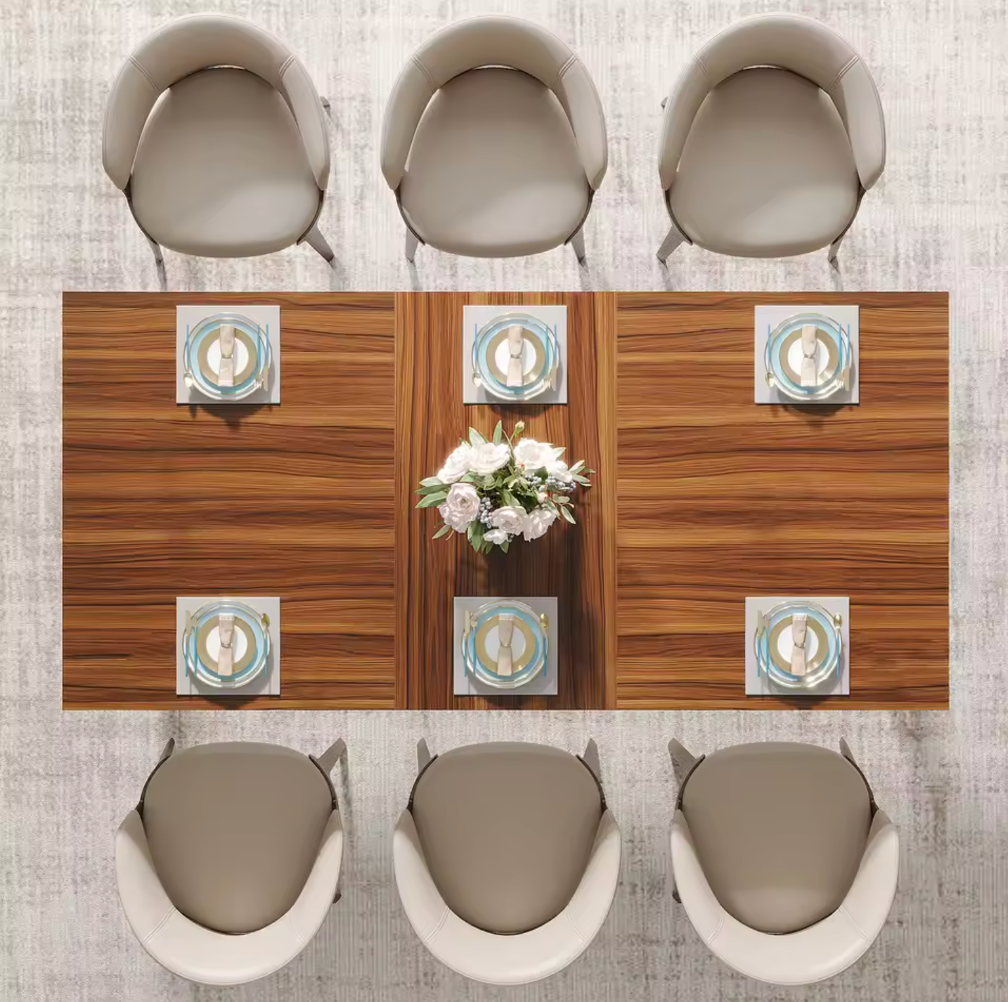 Luxe Eettafel 160x80cm – Houtlook & Goudkleurig Frame