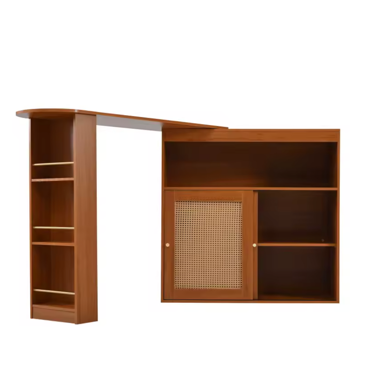 Moderne Bartafel met Opbergruimte – Rotan Deur & Verstelbare Planken