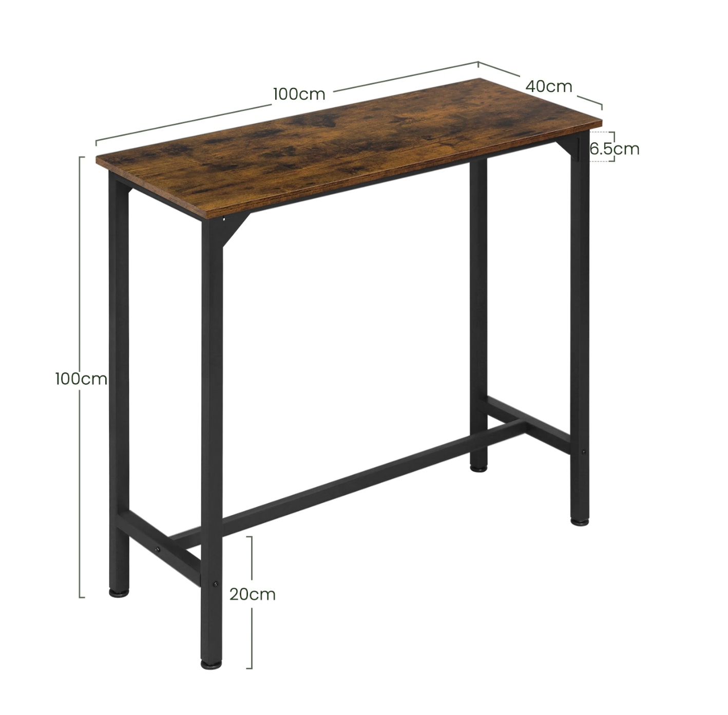 3-delige bartafelset met 2 krukken – industrieel staal & hout