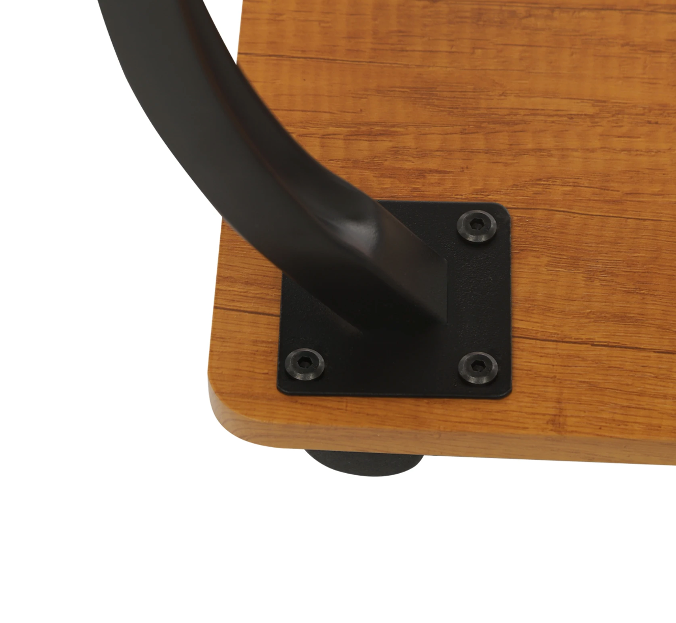 C-vormige bijzettafel met wielen en 2 niveaus – houtlook