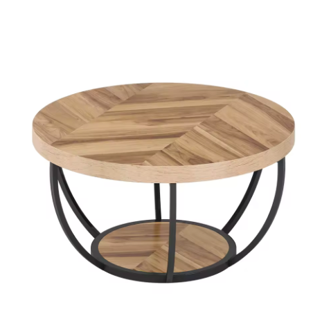 2-Laags Ronde Salontafel – Industriële Stijl