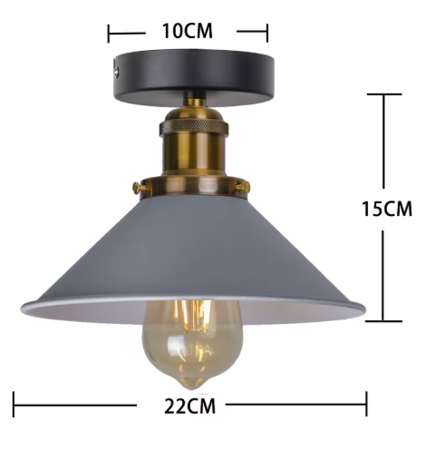 Vintage Industriële Plafondlamp – Metalen Retro Inbouwarmatuur