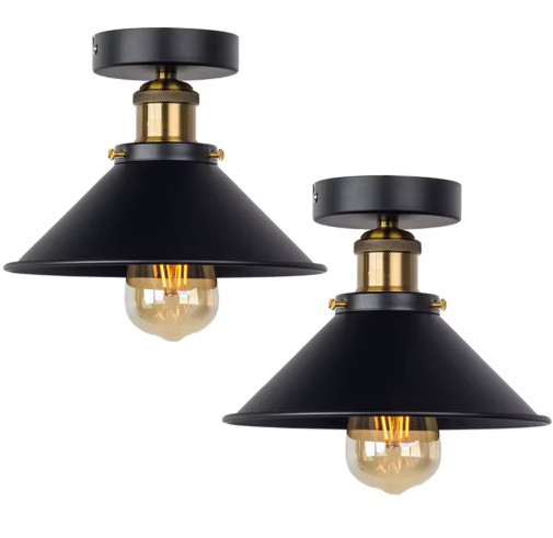 Vintage Industriële Plafondlamp – Metalen Retro Inbouwarmatuur