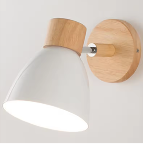 Houten Scandinavische Wandlamp – Moderne E27 Binnenverlichting met Schakelaar