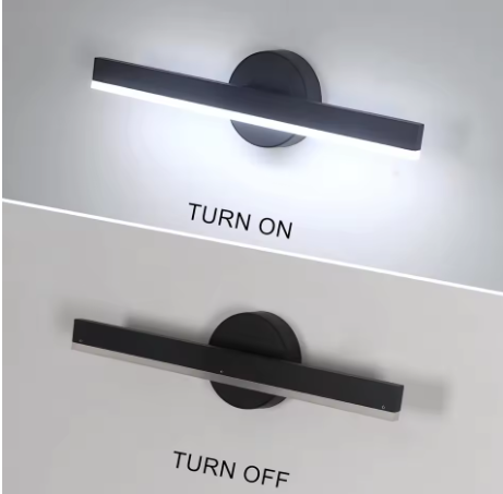 Moderne LED Wandlamp – 12W Zwart, 360° Draaibaar, Koel Wit 6500K