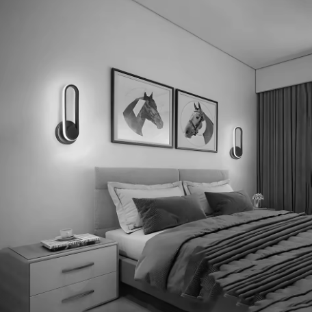 Moderne LED Wandlamp – 330° Draaibaar, Zwart, 6500K Koel Wit