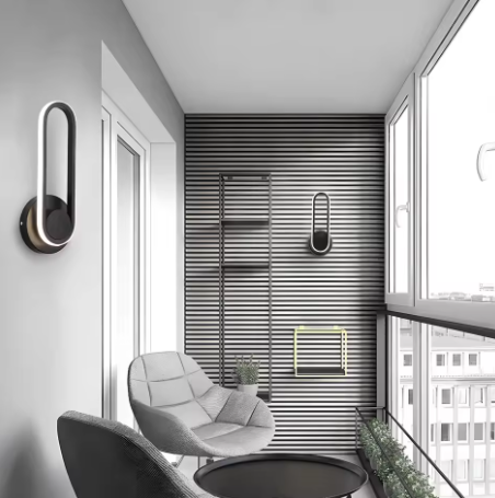 Moderne LED Wandlamp – 330° Draaibaar, Zwart, 6500K Koel Wit