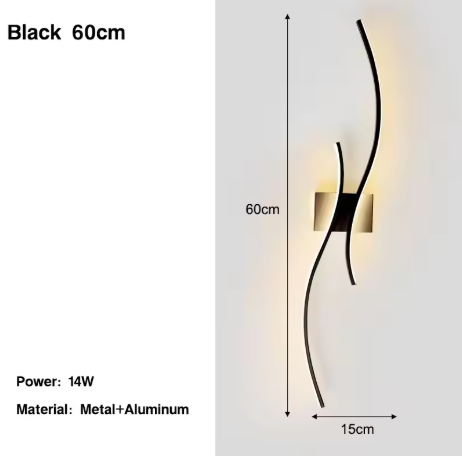 Moderne Nordic LED Wandlamp – Zwart, Stijlvol & Sfeervol