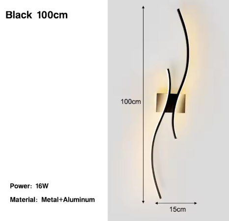Moderne Nordic LED Wandlamp – Zwart, Stijlvol & Sfeervol
