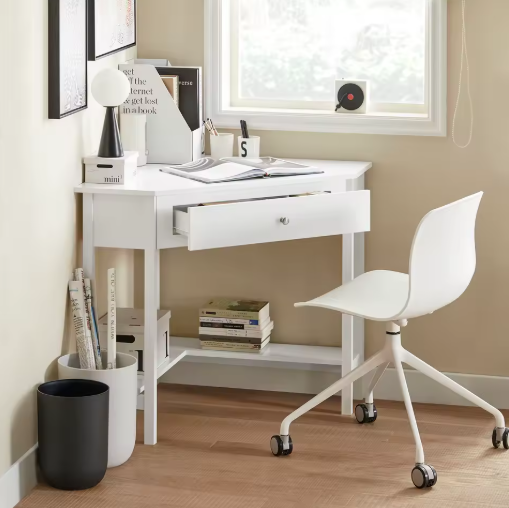 Bureau met Lade en 3 Opbergplanken – 101 cm Werkblad