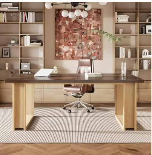 Groot Houten Bureau met Sled-Frame – 160 cm Werkblad