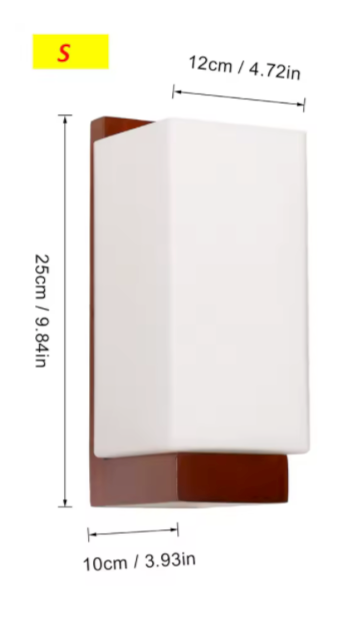 Houten Wandlamp – Moderne Vierkante G9 Binnenlamp, Dimbaar & Warm Sfeervol Licht