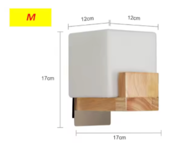 Houten Wandlamp – Moderne Vierkante G9 Binnenlamp, Dimbaar & Warm Sfeervol Licht