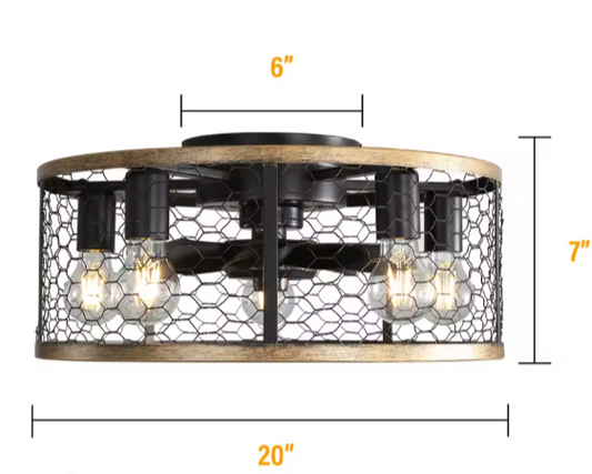Moderne Slimme Plafondventilator met Licht – 20 Inch, 6 Snelheden & Afstandsbediening