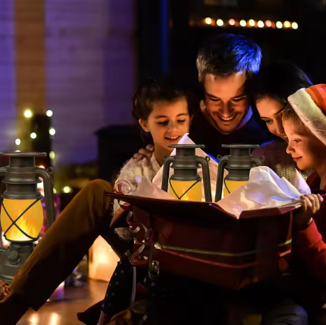 Retro Hangend Zonnelichtje – LED Stormlamp met Vlameffect, IP66 Waterdicht