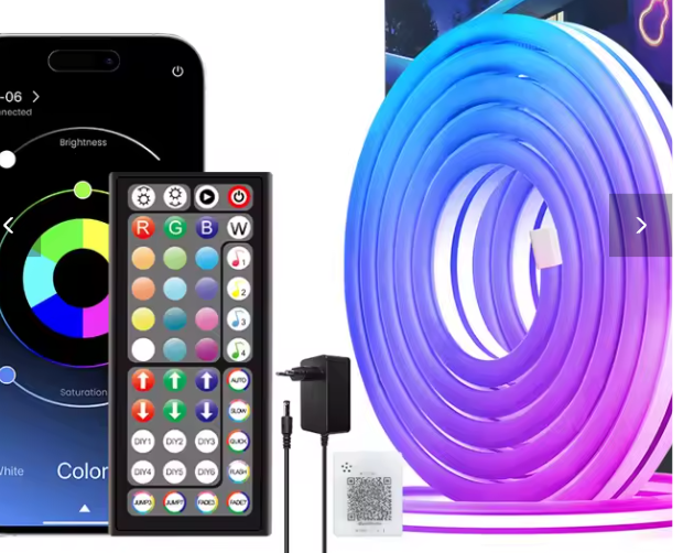 Flexibele RGB LED Neon Lichtslang – App & Afstandsbediening, IP65 Waterdicht