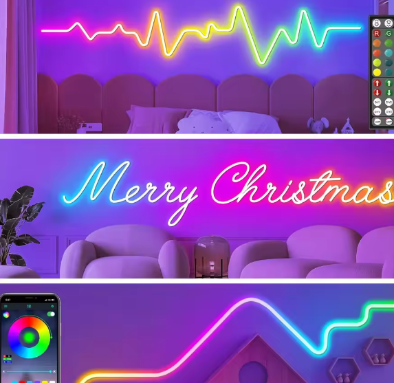 Flexibele RGB LED Neon Lichtslang – App & Afstandsbediening, IP65 Waterdicht