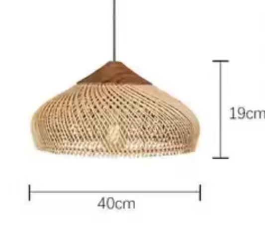 Vintage Boho Rotan Hanglamp – Handgemaakte E27 Plafondlamp voor Eetkamer & Woonkamer