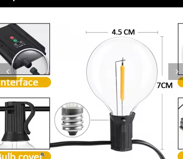Solar Lichtslinger 12M – 30 LED G40 Lampen, USB & Zonnepaneel, Waterdicht en Onbreekbaar