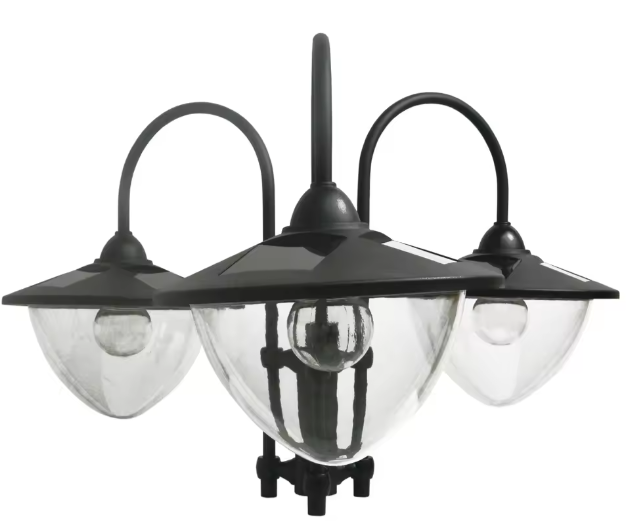 Solar Tuinlantaarn met 18 LED Lampjes – 189 cm Hoog, Waterdicht IP44, Met Sensor en Bloempotbasis