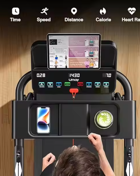 Opvouwbare Loopband met Hartslagmeter – 12 km/u, Bluetooth & APP