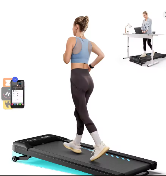 Stille onder-bureau loopband – Elektrisch met helling & LED