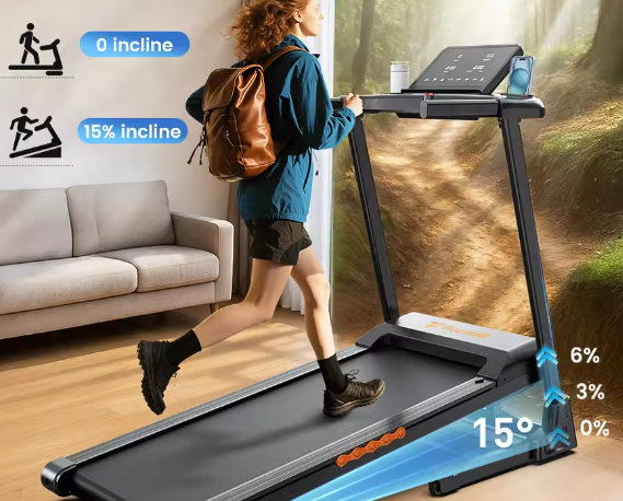 Opvouwbare Elektrische Loopband – 3,0 pk, 15% Helling & Schokdemping