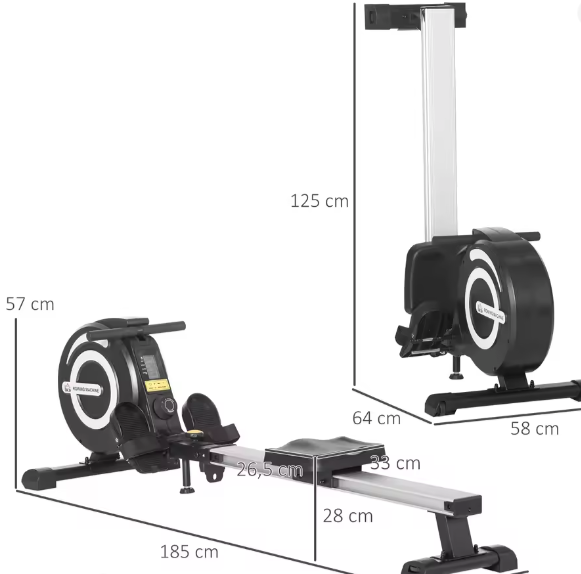 Opvouwbare Roeimachine – 8 Weerstandsniveaus & LCD-Display