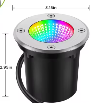 RGBW LED Grondspot 10W – Waterdichte Buitenlamp met Afstandsbediening, 12V Tuin- en Padverlichting