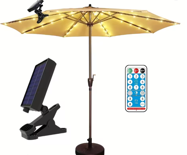 Solar Parapluverlichting 10 m – Waterdichte Lichtslinger met 8 Modi
