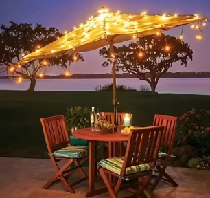 Solar Parapluverlichting 10 m – Waterdichte Lichtslinger met 8 Modi