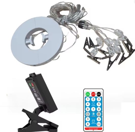 Solar Parapluverlichting 10 m – Waterdichte Lichtslinger met 8 Modi