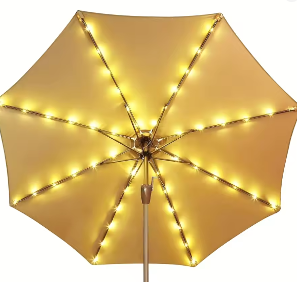 Solar Parapluverlichting 10 m – Waterdichte Lichtslinger met 8 Modi