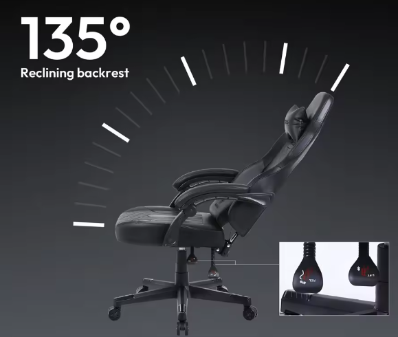 Ergonomische Gamingstoel – Verstelbare Computerstoel met PU-leer